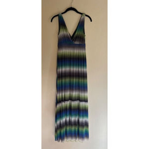 Anthropologie Weston Wear Maxi Dress XS blue/green/white stripes